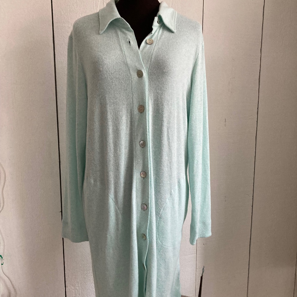 Nwt Soft Surroundings Old Softy Aqua Lounge Shirt Size Xs
